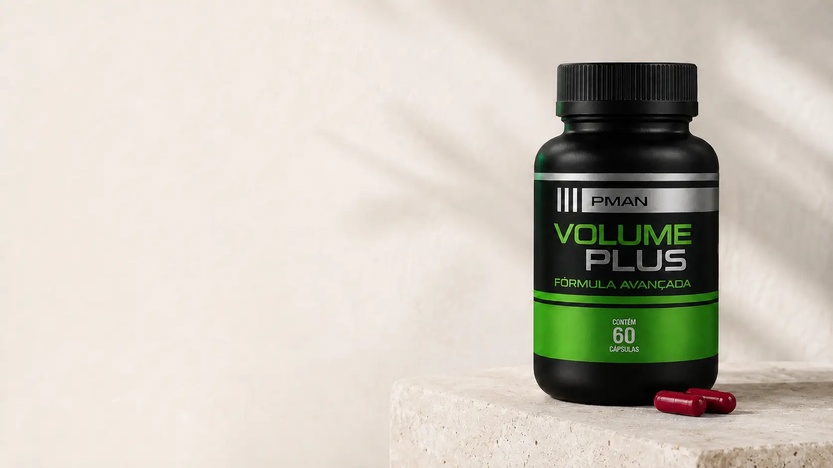Frasco Volume Plus em ambiente claro